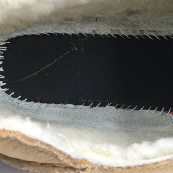 Olukai Kipuka Hulu Slipper Men Size M11 Toffee Leather Shearling Lining Slip-On - Picture 12 of 13